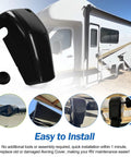 Right Side RV Awning Motor End Cap Front Cover For Solera And Lippert Components, Black Replacement Part For Solera Awnings, Durable And Easy Install on RV awning