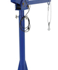 Rock Solid AC Powered Jib Crane delivering 2000 lb capacity and telescoping boom with AC motor and cable winch.