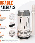 3 Inch Dual Flush Valve Replacement Kit For Most 2 Piece Toilets Inside Tank With Fill Valve Push Button Gasket And Bolts No More Leaks No More Running Toilet Better Flush Water Saving, showing durable ABS material with rubber seal.