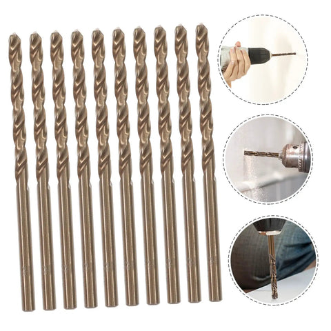 Hardcore 10pc Cobalt Steel Drill Bit Kit Built For Tough Jobs With Precision Angled Inserts To Shred Cast Iron And Stainless Steel Like Butter Without Breaking A Sweat On Any Metal Job Today, 10 drill bits
