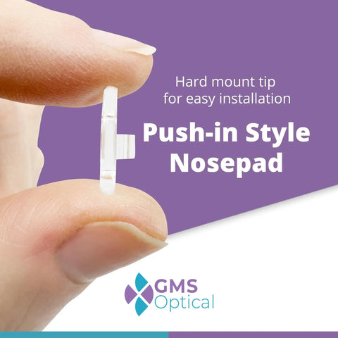 Push In Silicone Nose Pads For Glasses And Sunnies Non Slip Comfort Grips 17mm Teardrop Size With 8.2mm Wide Width Clear
