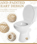 Killer 2 Pack Boho Knot Toilet Bolt Caps Ceramic Screw Covers Decor Bathroom Upgrades on white toilet with heart design.
