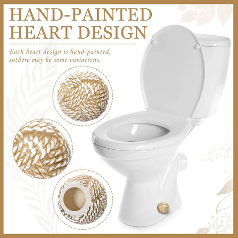Killer 2 Pack Boho Knot Toilet Bolt Caps Ceramic Screw Covers Decor Bathroom Upgrades on white toilet with heart design.