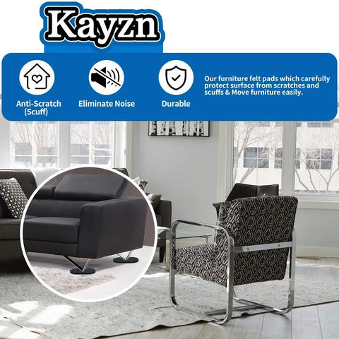 Eight Pack Heavy Duty Oval Felt Furniture Sliders For Moving On Hard Floors Easily Glide Couches Beds Armoires Reusable Durable Three And One Half Inch By Six Inch Size on chair and sofa.