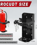 Heavy Duty Wall Mount Fire Extinguisher Bracket For 10lb Dry And 5lb CO2 Extinguishers, metal holder, front view