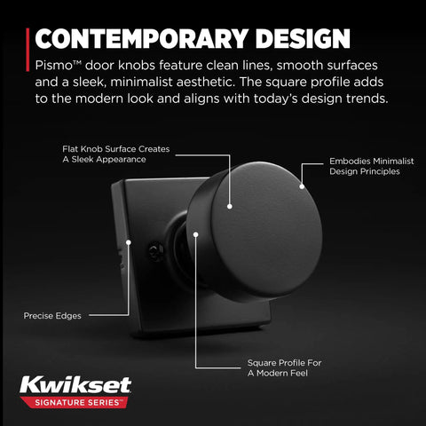 Pismo Dummy Door Knob Matte Black Non Turning Interior Pull For Closets French Double Doors And Pantry Easy DIY Install