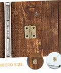 Mini Jewelry Box Hinges Set With Screws 40 Pcs 270 Degree Cabinet Hinges for miniature wooden crafts displayed on wood surface.