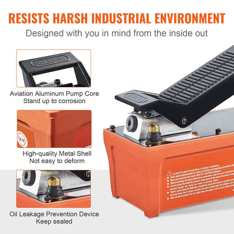 Heavy Duty Foot Operated Air Hydraulic Pump Delivers 10000 Psi Pressure Plus Half Gallon Reservoir For Auto Body Frame Repair And Pulling Posts No Sweat Kick Start Dead Simple Garage Upgrade