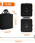 Two-Burner Propane Camp Stove With Grill And Carrying Bag, stove dimensions and weight, ready-to-go portable design