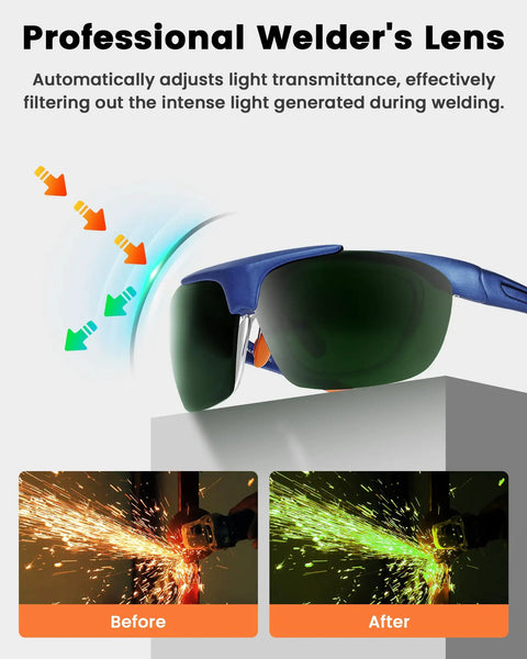 Flip Up Welding Goggles With IR5.0 Green Lens Anti Fog Anti Glare Shock Resistant Eye Protection For Welders