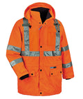 GloWear 8385 ANSI High Visibility 4-in-1 Reflective Safety Jacket with Removable Sleeves shown in full frontal view.
