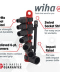 8 Piece 3/8 Inch Drive SAE Impact Socket Set With Heavy Duty Heat Treated Steel on swivel strip with CrMo tool steel.