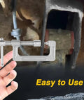 Upgraded 630 Stainless Steel Alignment Cam Guide Pin Removal And Installation Tool Built To Last For Cadillac Escalade Chevrolet Silverado Suburban Express Avalanche GMC Yukon Savana Pro Grade Heavy Duty shown in use with hand holding tool