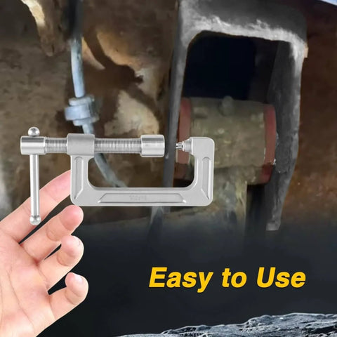Upgraded 630 Stainless Steel Alignment Cam Guide Pin Removal And Installation Tool Built To Last For Cadillac Escalade Chevrolet Silverado Suburban Express Avalanche GMC Yukon Savana Pro Grade Heavy Duty shown in use with hand holding tool