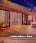 Outdoor use of Star Curtain Lights 10ft By 3.3ft RGB LED Color Changing String Fairy Lights With 130 LEDs And 10 Stars