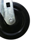 Close-up of a Four Inch Soft Rubber Swivel Stem Caster with Half Inch Stem Diameter and Two Hundred Pound Load Capacity