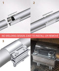 Stainless Steel Exhaust Clamp Band For 2.5 Inch Exhaust Pipe, Universal Widening Butt Joint Clamp installation steps image