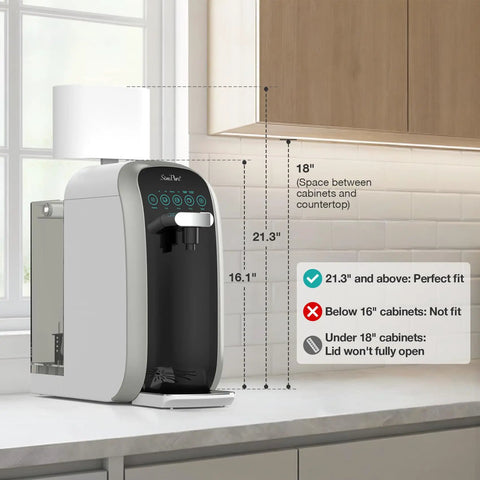 Ultra Easy Countertop Reverse Osmosis Water Filter System With 5 Stage Filtration fits under 21.3 inch kitchen cabinets