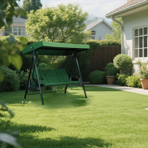 Canopy Replacement Cover For Outdoor Swing with Waterproof UV Resistant Polyester, on 2-3 seater in garden, Dark Green