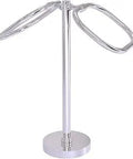 Two Ring Oval Guest Towel Holder In Polished Chrome Solid Brass Construction With Heavy Base