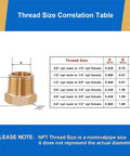 Three Quarter Inch MPT To One Quarter Inch FPT Brass Reducer Hex Bushing Four Pack Pro Grade Heavy Duty Solid Brass Pipe Fitting Adapter For Plumbing Air Compressor Fuel And Pneumatic Systems with thread size chart