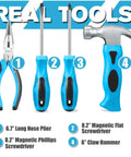 Blue 18 Piece Kids Builder Tool Set With Real Hand Tools And Reinforced Tool Belt For Waist 20 To 32 Inches Perfect hammer