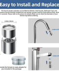 Smooth As Butter Kitchen Faucet Aerator Swivel Head Anti Splash Sink Filter with chrome finish and installation guide.