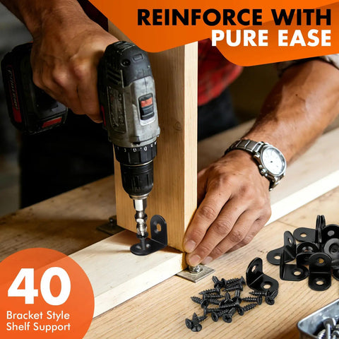 Installing All In One Value Kit With 40 Black L Brackets And 80 Screws Stainless Steel 90 Degree Right Angle Corner Braces