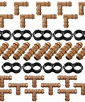 Drip Irrigation Fittings Kit Half Inch Tubing Set With 36 Pieces Including 9 Tees 9 Couplings 9 Elbows 9 End Cap Plugs for Garden