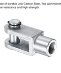 Air Cylinder Rod Clevis End Y Connector Kit 2 Pack 78mm Length M16x1.5 Female Thread Silver Finish Durable Low Carbon Steel Built To Last For Automatic Equipment And Pneumatic Actuator Linkages, silver clevis end