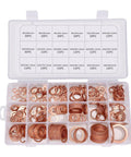 Copper Crush Washer Kit With 350 Pieces 18 Sizes Your Go To Auto And Marine Copper Gasket Set For Oil Drain Plugs Replacement Washers For Repairs And Maintenance Assortment, in labeled case