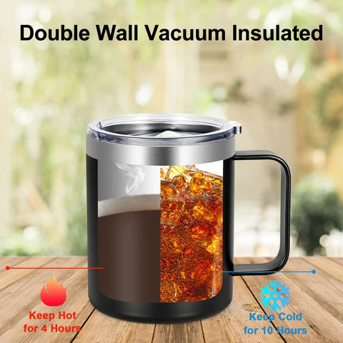 Engineer Definition Insulated Coffee Mug 12 Oz For Engineers Gift For Men Black Perfect Christmas Birthday Gift For Engineering Students And Pros Who Love Their Brew Gift Idea showing dual temperature function.