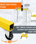 Heavy Duty Hydraulic Engine Hoist Cherry Picker Crane Packs A Bad Ass 4400 Lb Capacity with 360° swivel design casters for easy movement.