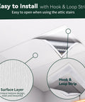 Heavy Duty Three Layer Aluminum Foam Insulation Cover For Attic Stairs And Ceiling Vents with hook and loop strip, showing surface layer detail.