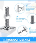 12 Pack M6 35mm T Slot Bolts With Square Heads For Roof Rack Stainless Steel Heavy Duty T Track Bolts Kit Detail View