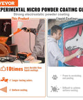 Vevor 50Kv Electrostatic Powder Coating Kit With Foot Switch And Spray Gun For Home Diy Projects showing a user applying powder coating.