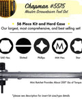 Master Screwdriver Set With 51 Insert Bits For Over 300 Tool Combos, showing icons for Phillips, Slotted, Hex, Torx with mini ratchet