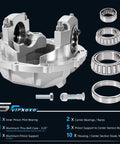Heavy Duty Electric Coolant Water Pump For Ford 9 Inch Differential Case Replacement YPDOF93325 showing assembly parts including aluminum casing and bearings.