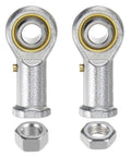 3/8 Inch Female Rod End Bearing Set With 3/8-24 Left And Right Hand Threads, Set Of 2 With Jam Nut, For Flexible Mechanical Linkage And Misalignment Up To 9 Degrees, steel