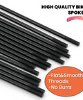 Beefy 14G Black Straight Pull Bicycle Spokes Set With Copper Nipples, 2.0mm Diameter, 180mm To 310mm Length, close-up view