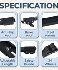 Specification details of Top Rated Heavy Duty Appliance Dollies And Furniture Movers With Free Lifter Tool Adjustable Expandable Base.