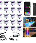 Dope 20 Pack LED Deck Lights Kit 1.77 Inch RGBW IC Multicolor Dynamic Low Voltage Recessed Landscape Lights with accessories and app.