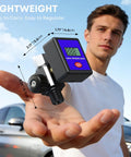 Person holding Digital Air Pressure Regulator Quarter-Inch NPT, Adjustable 0-200 PSI With Gauge for Air Compressors, Pneumatic Tools