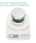 Blue Heat Shrink Female Spade Connectors Kit 100Pcs 16 To 14 AWG Waterproof jar placed on digital scale