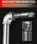 Heavy Duty Pipe Extractor Set for Removing Broken Damaged Threaded Pipes and Fittings, close-up of extractor head, six-piece kit