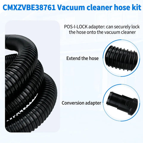 Seven Foot Replacement Hose For Wet Dry Vacuums 1 7 8 Inch Inlet Industrial Grade Vacuum Hose Attachment with adapters