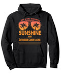 Sunshine Loving Outrigger Canoe Racing Hoodie For Girls With Sunglasses And Palm Trees Black Pullover 8.5 Oz Classic Fit