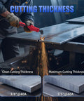 240V Plasma Cutter With Built In Air Compressor And High Frequency Inverter 45A Digital Cutting Machine in use, cutting metal