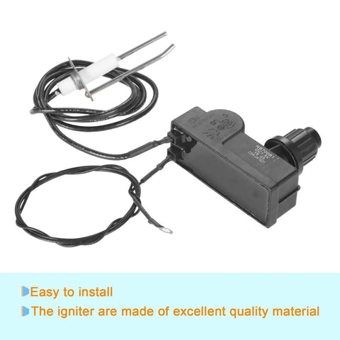 Push Button Fire Pit Ignition Kit with two outlets and ground wire for gas burner systems up to 150000 BTUs, propane heater grill