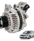 Plug And Play Alternator For Honda Civic 2006 To 2011 1.8L L4 Non Hybrid, 80 Amp 12 Volt With 7 Groove Pulley, Direct Bolt On OE Replacement